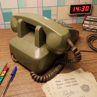 Vintage 80’ler Yeşil Rotary Telefon – Klasik Çevirmeli Retro Masa Telefonu