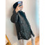 siyah kapitone oversize mont 