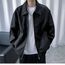 Streetwear Siyah Oversize Unisex Deri Ceket