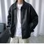 Streetwear Siyah Oversize Unisex Deri Ceket