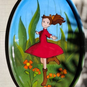 Arrietty El Boyaması Dekoratif Seramik Tabak – El Yapımı Oval Tabak
