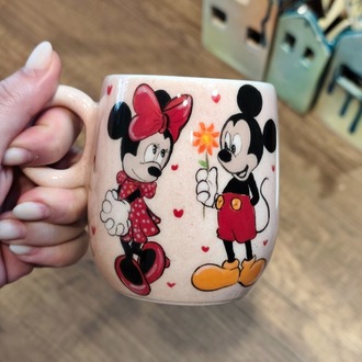 Mickey & Minnie Mouse El Çizimi Seramik Kupa