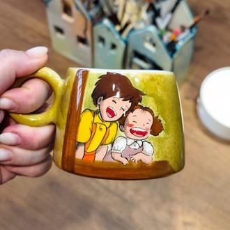 Komşum Totoro Satsuki & Mei El Yapımı Seramik Kupa