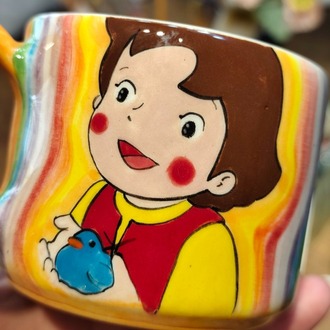 Heidi El Çizimi Seramik Kupa