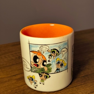 Powerpuff Girls El Yapımı Seramik Kupa – 300 ml | Tamamı El Boyaması Koleksiyon Kupası