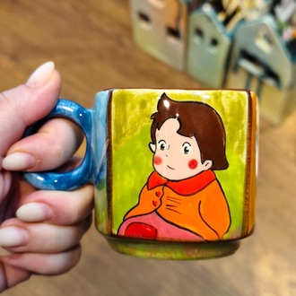 Heidi El Çizimi Seramik Fincan – El Yapımı Kahve ve Çay Fincanı