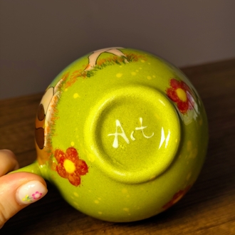 Heidi El Yapımı Seramik Fincan – 200 ml | Tamamı El Boyaması Koleksiyon Kupası