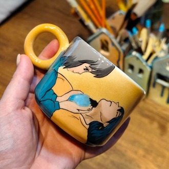 Yürüyen Şato (Howl's Moving Castle) El Yapımı Seramik Kupa