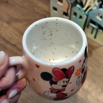 Mickey & Minnie Mouse El Çizimi Seramik Kupa