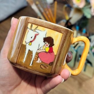 Heidi El Çizimi Seramik Kupa