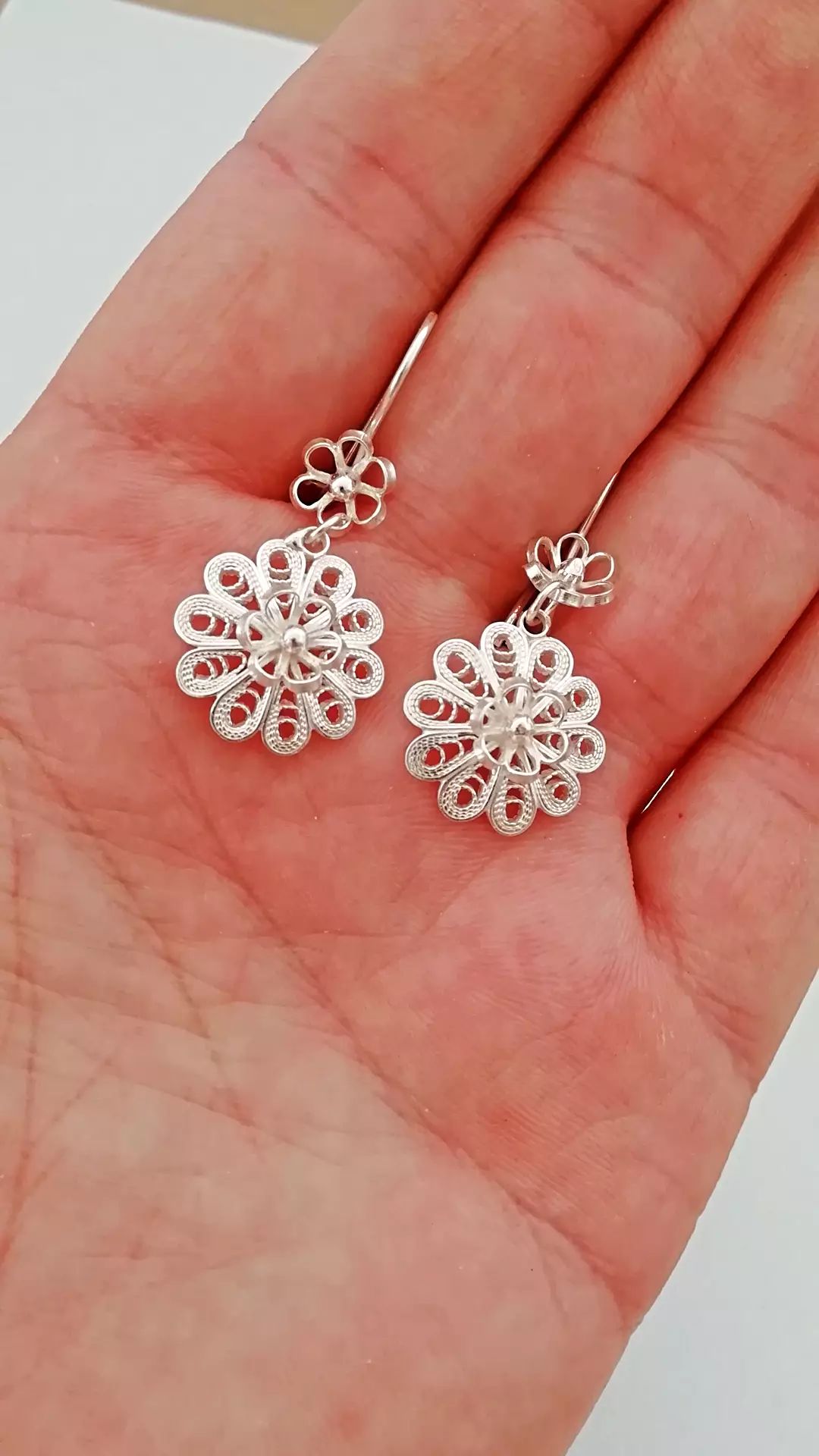 GÜMÜŞ KÜPE TELKARİ EL YAPIMI 925 AYAR 