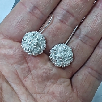 925 Ayar Gümüş  Küpe Bereket Model El Yapımı 