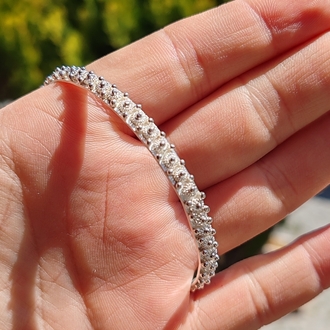 Gümüş Bileklik/Bilezik Gül Model 925 Ayar El Yapımı 