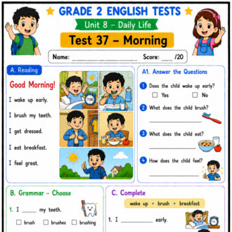 ENGLISH TESTS BUNDLE FOR 2ND GRADE