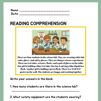 SCHOOL LIFE READING COMPREHENSION WORKSHEETS