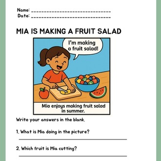 SUMMER TIME READING COMPREHENSION WORKSHEETS