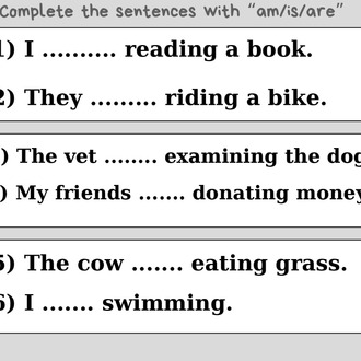 PRESENT CONTINUOUS TENSE GRAMMAR CARDS (5. SINIF)