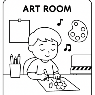 FUN AT SCHOOL COLORING CARDS