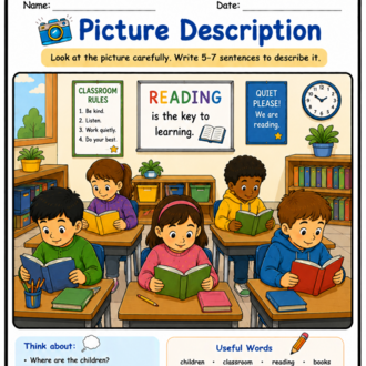 SCHOOL & CLASSROOM LIFE PICTURE DESCRIPTION PACK