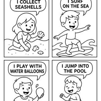SUMMER TIME COLORING CARDS