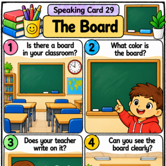 3RD GRADE SCHOOL LIFE & CLASROOM LIFE SPEAKING CARDS