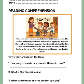 SCHOOL LIFE READING COMPREHENSION WORKSHEETS