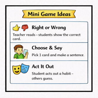 HEALTH HABITS SPEAKING CARDS