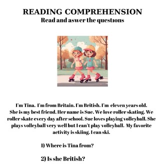 READING COMPREHENSION WORKSHEETS 4 