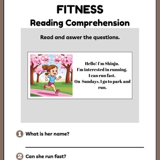 FITNESS READING COMPREHENSION WORKSHEETS