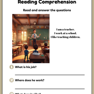JOBS READING COMPREHENSION WORKSHEETS (4. SINIF)