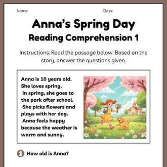 SEASONS & PERSONAL LIFE READING COMPREHENSION WORKSHEETS