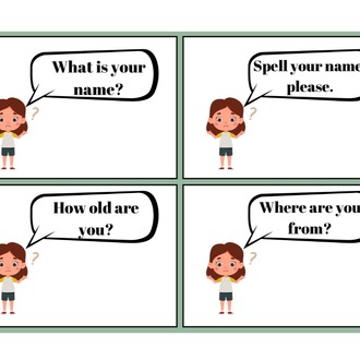 ALL ABOUT ME & MY FAMILY SPEAKING CARDS