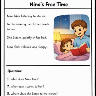 FREE TIME READING COMPREHENSION WORKSHEETS