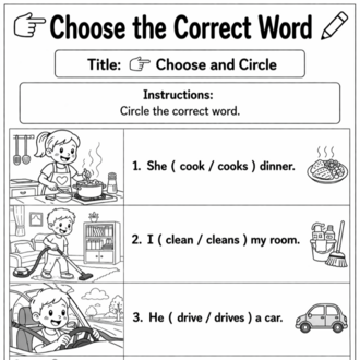 SIMPLE PRESENT TENSE  CARDS