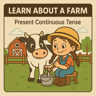 LEARN ABOUT A FARM-PRESENT CONTINUOUS TENSE ACTIVITIES