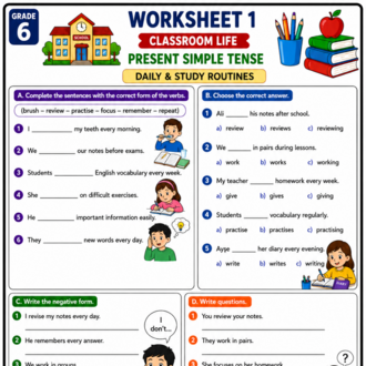 GRADE 6 ENGLISH GRAMMAR WORKSHEETS BOOK 1