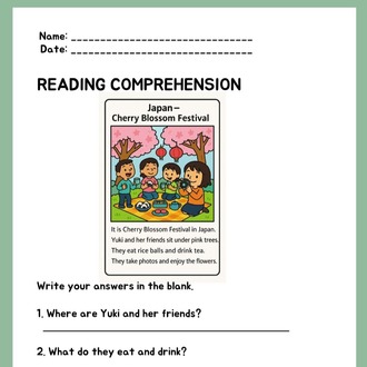 FESTIVALS & NATIONAL DAYS READING COMPREHENSION WORKSHEETS