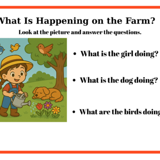 LEARN ABOUT A FARM-PRESENT CONTINUOUS TENSE ACTIVITIES