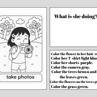 COLOR AND LEARN EVERYDAY VERBS WITH KIKO 2