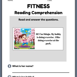 FITNESS READING COMPREHENSION WORKSHEETS