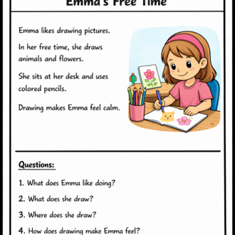 FREE TIME READING COMPREHENSION WORKSHEETS