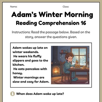 SEASONS & PERSONAL LIFE READING COMPREHENSION WORKSHEETS