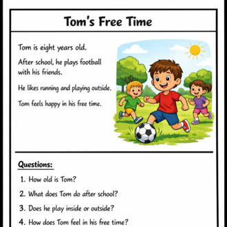 FREE TIME READING COMPREHENSION WORKSHEETS