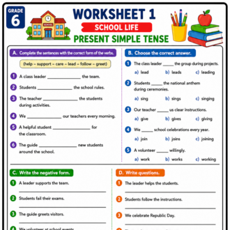 GRADE 6 ENGLISH GRAMMAR WORKSHEETS BOOK 1