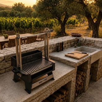 GORDİON FİRE Mini Fire Asado Usulü Ayarlanabilir Izgara-En Sağlam Mangal