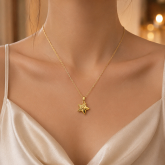 İÇİ AÇILABİLİR GOLD YILDIZ KOLYE