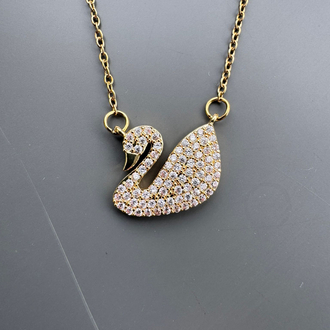 GOLD KUĞU KOLYE ÇELİK 