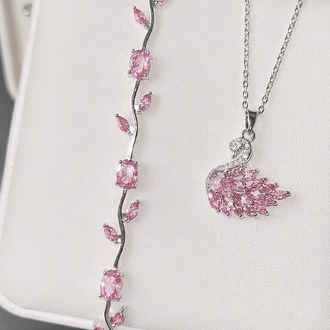 PEMBE KUĞU VE LALE BİLEKLİK SETİ