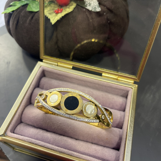 Taşlı gold kelepçe