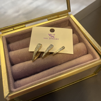 Üçlü gold küpe